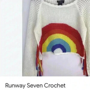 Runway 7 crochet fringe top